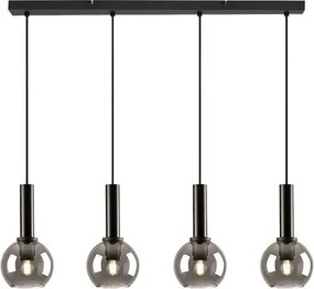 Centio függeszték 4xe27 ip20 fekete füstszínű üveg