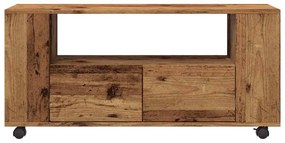 antik fa színű szerelt fa TV-szekrény kerekekkel 102x34,5x43 cm