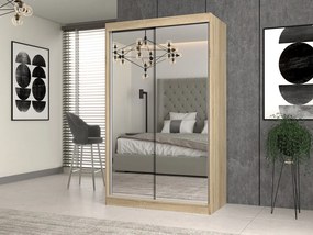Aldabra IGA 120 A tolóajtós gardróbszekrény 120x61x200, 2 tükörrel, sonoma