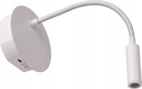 Fali lámpa állítható Led fehér rugalmas olvasókar Lucide