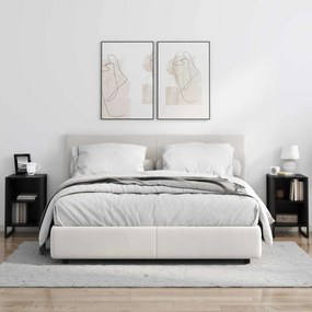 vidaXL Éjjeli asztal 2 pcs Fekete tölgy 39.5 x 30 x 50 cm Faanyag