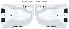 Dublo E-Drive aszimmetrikus hidromasszázs kád,180x130 cm-es méretben csapteleppel