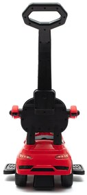 Zenélő bébitaxi vezetőrúddal Baby Mix TŰZOLTÓK piros