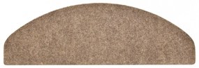 15 db krémszínű tűlyukasztott öntapadó lépcsőszőnyeg 65x21x4 cm
