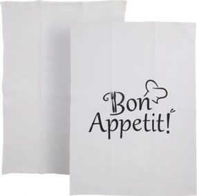 Pamut Konyhai Törlőkendő Nyomtatott Törölköző Fehér 2 db 70 x 45