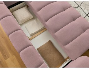 Rózsaszín kinyitható-tárolóhelyes kanapé 251 cm Fuji – Bobochic Paris