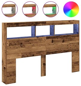 antik fa áthidalószekrény LED-világítással 160 x 17 x 102 cm