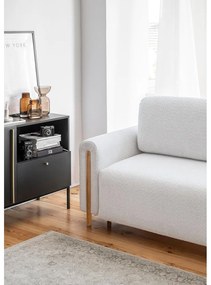 Szürke buklé kinyitható-tárolóhelyes kanapé 244 cm Arcadova – ELTAP