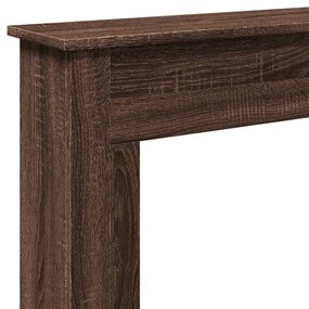 barna tölgy színű szerelt fa kandallóburkolat 75 x 20 x 87,5 cm