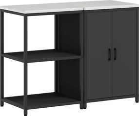 vidaXL Konyhai Tároló Készlet 2 pcs Fekete Hidegen hengerelt acél
