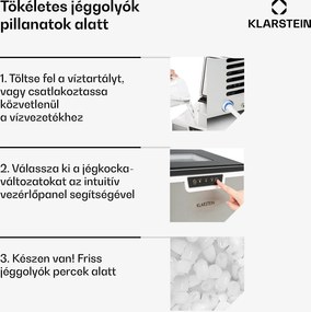 Klarstein Icefestival Bullet, jégkocka készítő, 195 W, 1,9 L tartály, 20 kg/24 h
