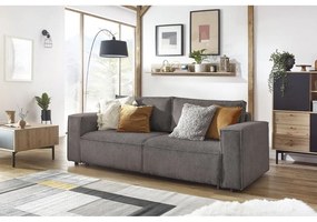 Szürkésbarna kordbársony kinyitható kanapé 245 cm Nihad – Bobochic Paris