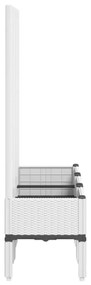 fehér polipropilén rácsos kerti ültetőláda 120 x 40 x 142 cm