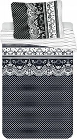 Pamut ágyneműhuzat 2 ágyra CANZONE BLACK, fekete Ágyneműhuzat mérete: 2 db 70 x 90 cm | 2 db 140 x 200 cm