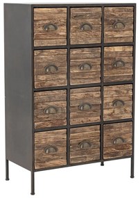 Fekete-barna fém komód 60,5x92x33,5 cm Matteo – Bloomingville