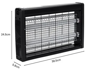 Brilagi - Elektromos rovarcsapda 2xUV/10W/230V, 60 m², fekete