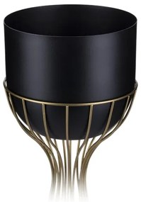Fém virágcserép LOFT 68x20 cm arany/fekete