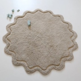 Bézs mosható kézi szövésű pamut kerek szőnyeg ø 110 cm Sweet April Lin – Nattiot