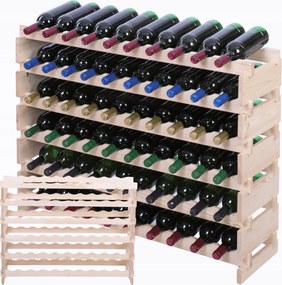 Palacktartó állvány moduláris fa bortartó állvány 6x10 Építs úgy, mint egy építőkocka