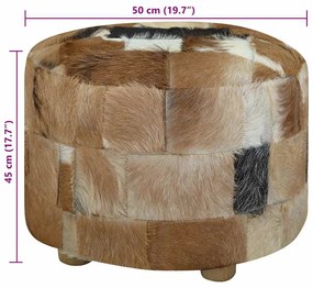 kerek kecskebőr puff 50 x 50 x 45 cm