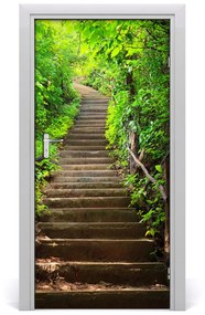 Ajtóposzter öntapadós Lépcsők az erdő 95x205 cm
