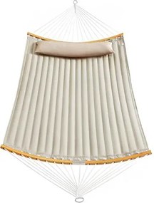 2 személye kemping függőágy párnával, 200x140 cm, max 225 kg, krém bézs színű