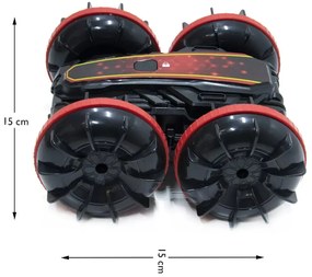 King Toys Kétéltü Vízálló Kézi Vezérlésű Távirányítós Kaszkadőr Autó - KÉTOLDALÚ, 180°-BAN ÁTFORDUL
