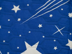 Ágytakaró mintával NIGHT SKY HEXAGON kék Méret: 170 x 210 cm
