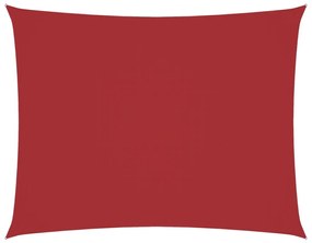 piros téglalap alakú oxford-szövet napvitorla 3 x 4,5 m