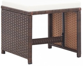 2 db barna polyrattan kerti ülőke párnával