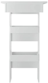 Magasfényű fehér fatermék fali bárasztal 102 x 45 x 103,5cm