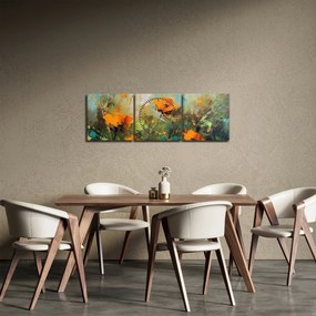Kép - Virágok (órával) (90x30 cm)