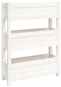 fehér tömör fenyőfa növénytartó 77x25x104,5 cm