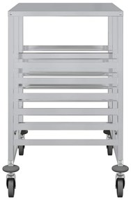 vidaXL rozsdamentes acélból tálcás kocsi 12 GN tárolóval 75x55x87 cm