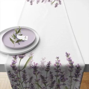 Lavender Shades White asztali futó 40x150cm, 100% pamut