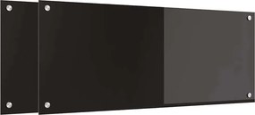 vidaXL Konyhai splashback 2 pcs Fekete 100 x 40 cm edzett üveg
