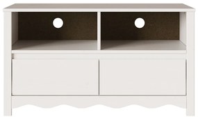 TV Szekrény &quot;DRAMMEN&quot; Fehér 99x43x55 cm Tömbfa Fenyő