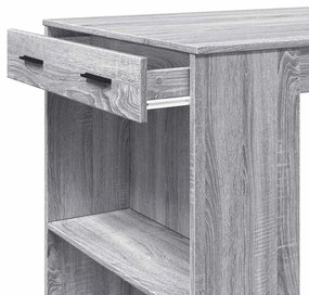 szürke sonoma színű szerelt fa bárasztal 102 x 70 x 103,5 cm