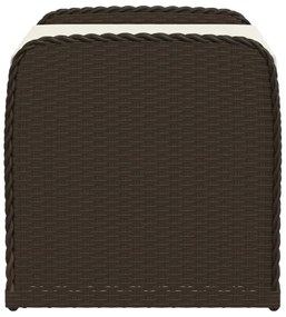 barna polyrattan tárolópad párnával 80 x 51 x 52 cm