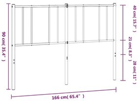 fehér fém fejtámla 160 cm