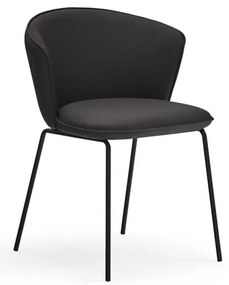 Fekete kárpitozott étkezőfotel szett 2 db-os Add – Teulat