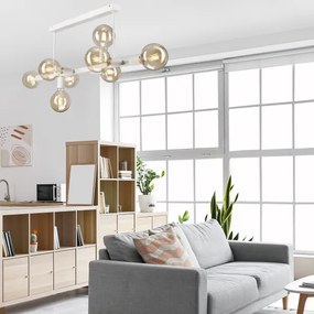 Csillár rúdon ASTRID 8xE27/60W/230V fehér