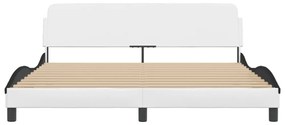 fehér és fekete műbőr ágykeret Dover 180x200 cm