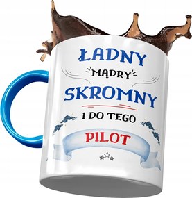 Kék Bögre Pilóta Szép Okos Szerény Nyomtatott Fotóval