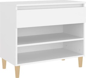 vidaXL fehér szerelt fa cipősszekrény 70x36x60 cm
