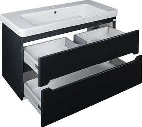 TMP SHARP 105 - FEKETE - fali fürdőszobabútor- Sanovit LUXURY 11105 mosdóval - 105 x 46 cm