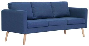 vidaXL 3-személyes kék szövetkanapé