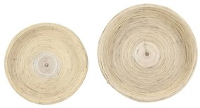 Rattan kerek tárolóasztal szett 2 db-os ø 56 cm Colon – Light &amp; Living