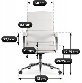 Forgószék fehér ökobőr. CAMILO