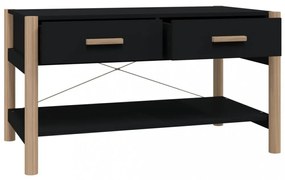 fekete szerelt fa dohányzóasztal 82 x 48 x 45 cm